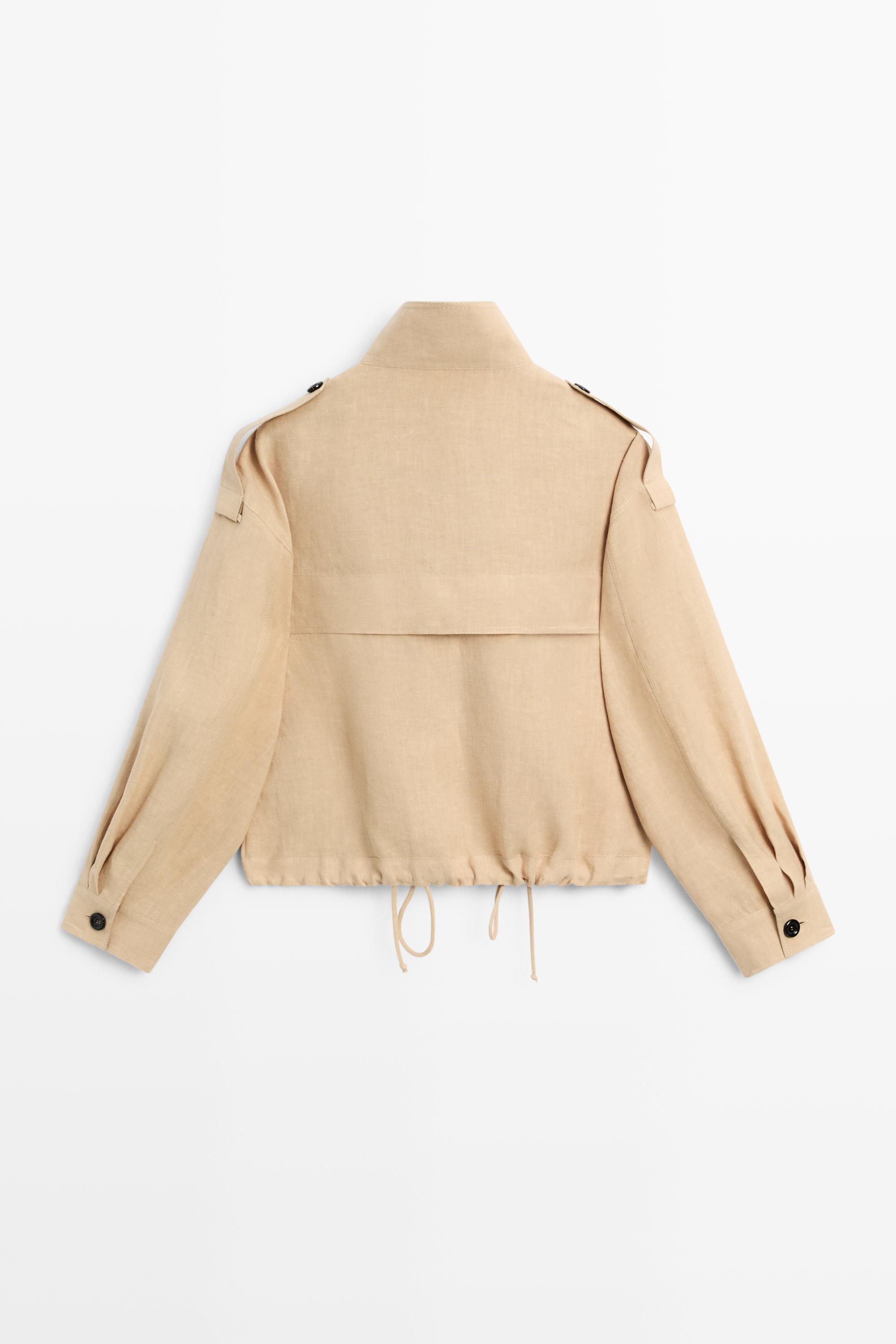 100% linen fluid bomber jacket